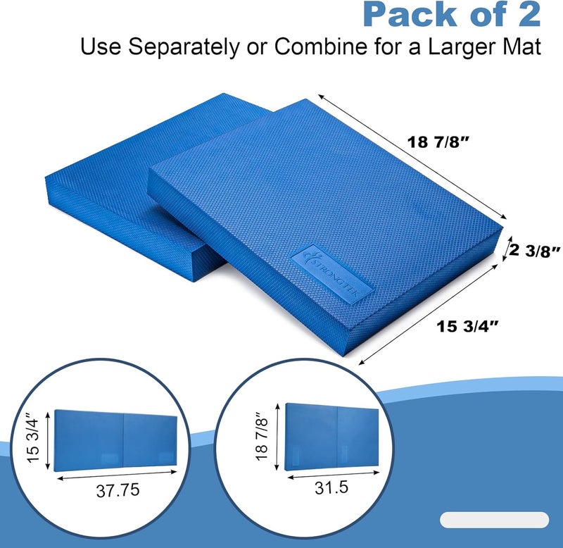 StrongTek Extra Wide Foam Balance Pad for Physical Therapy, 19" X 15.8" X 2.4", High-Density TPE Foam Pad for Exercise, Enhanced Stability, Core Strength, Non-Slip & Water-Resistant, for Fitness, Yoga - Image 2